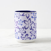 Vibrant Blue Purple Gradient Flower Zweifarbige Tasse (Mittel)