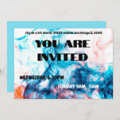 Vibrant Blue Watercolor Smoke Invitation Einladung (Vorne/Hinten)