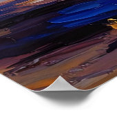 Vibrant Blue & Yellow Sunflower Expressionist Poster (Ecke)