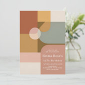 Vibrant Boho Birthday Party Einladung (Stehend Vorderseite)