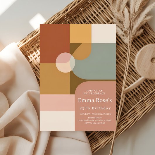 Vibrant Boho Birthday Party Einladung