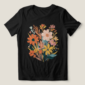 Vibrant Boho Floral Bouquet Tri-Blend Shirt