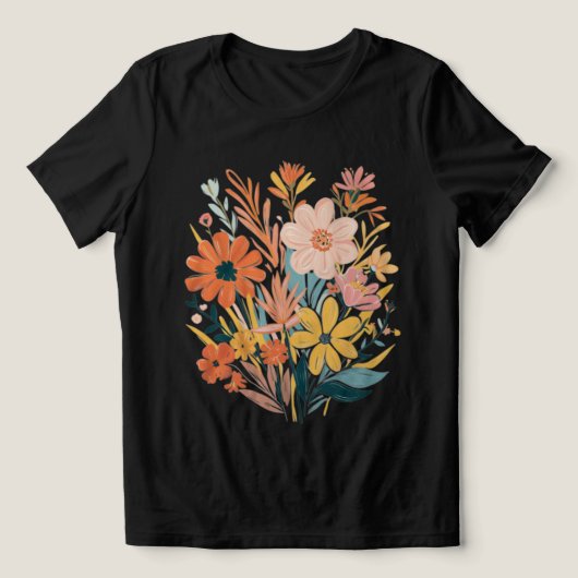 Vibrant Boho Floral Bouquet Tri-Blend Shirt (Design Vorderseite)