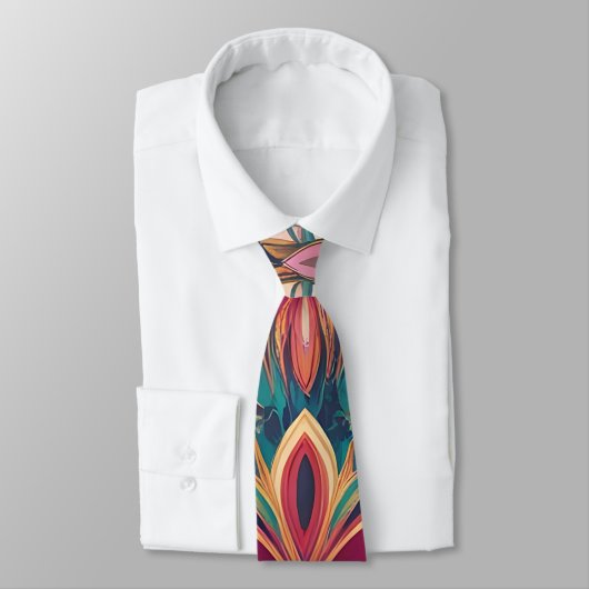 Vibrant Boho Floral Neck Tie Krawatte (Gebunden)