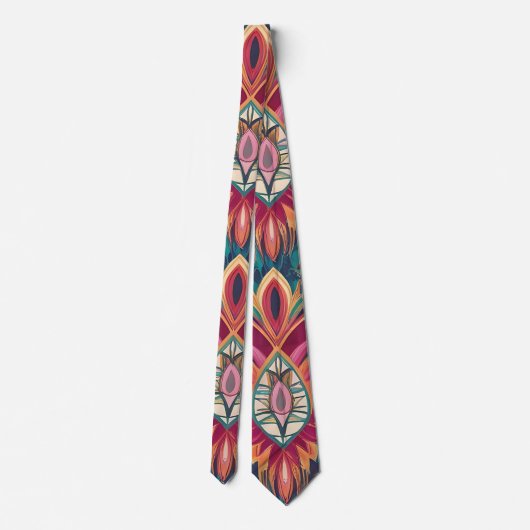 Vibrant Boho Floral Neck Tie Krawatte (Rückseite)
