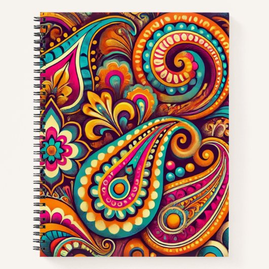 Vibrant Boho Paisley Notizblock (Vorderseite)