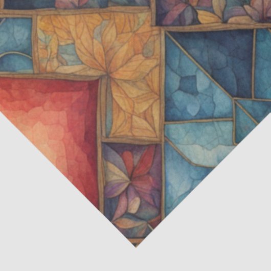 Vibrant Boho Quilted Floral Seidenpapier (Detail)