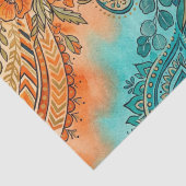 Vibrant Boho Rainbow Gradient Floral Seidenpapier (Detail)