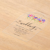 Vibrant Bold Colorful Boho Wildflower Wedding Acryleinladungen (Ablage )
