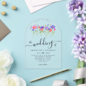 Vibrant Bold Colorful Boho Wildflower Wedding Acryleinladungen (Insitu (Hochzeit))