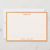 Vibrant Bold Orange Pink Gradient Custom Wedding Dankeskarte (Vorderseite)