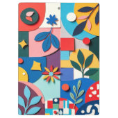 Vibrant Botanical Geometry in Layered Paper-Cut St Klemmbrett (Rückseite)