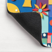 Vibrant Botanical Geometry in Layered Paper-Cut St Mousepad (Ecke)