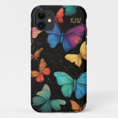 Vibrant Butterflies Monogram Case-Mate iPhone Hülle (Rückseite)