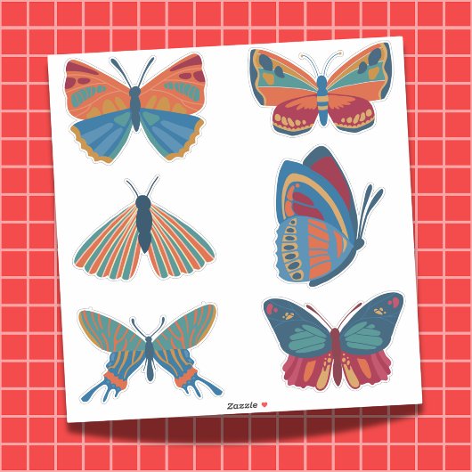 Vibrant Butterfly Custom Cut Vinyl Stickers Aufkleber
