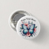 Vibrant Butterfly Floral Bouquet Art-96283 Button (Vorne & Hinten)