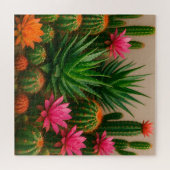 Vibrant Cactus Succulent Bloom Desert Puzzle (Horizontal)