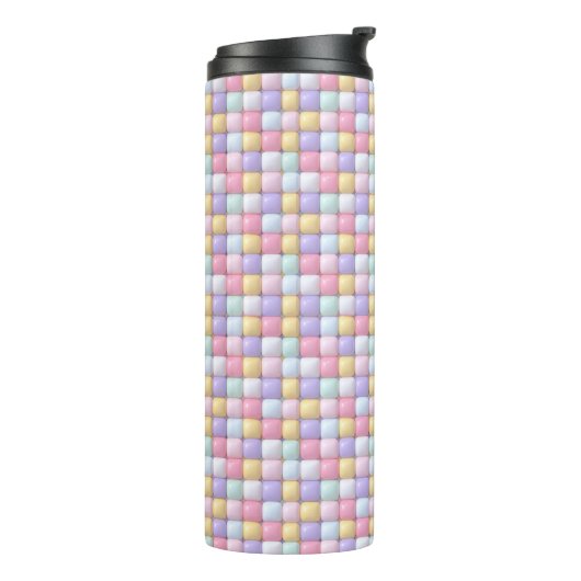Vibrant Candy Pattern | Pastel Bubble Gum Thermosbecher (Nach links gedreht)