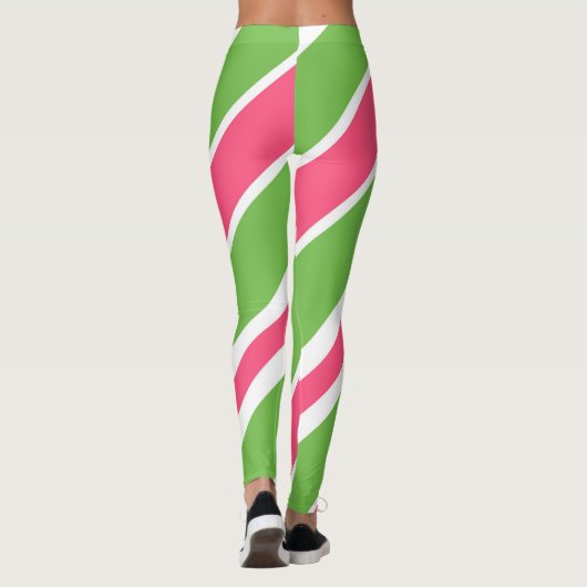 Vibrant Candy Stripe Abstract Leggings (Rückseite)