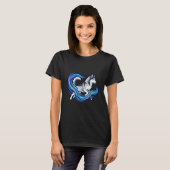 Vibrant Celestial Husky Mystic Blue Aura Art T-Shirt (Vorne ganz)