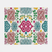 Vibrant Celtic Heart & Knot Floral Symphony Fleecedecke (Vorderseite (Horizontal))