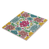 Vibrant Celtic Heart & Knot Floral Symphony Fliese (Seite)