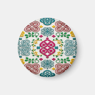 Vibrant Celtic Heart & Knot Floral Symphony Magnet