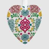 Vibrant Celtic Heart & Knot Floral Symphony Ornament (Vorderseite)