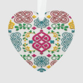 Vibrant Celtic Heart & Knot Floral Symphony Ornament (Rückseite)