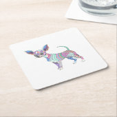 Vibrant Chihuahua Paper coaster Rechteckiger Pappuntersetzer (angewinkelt)