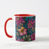 Vibrant Christmas Botanical Fantasy Pattern Tasse (Links)