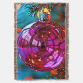 Vibrant Christmas Ornament Sparkle Design Decke (Vorderseite Vertikal)
