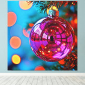 Vibrant Christmas Ornament Sparkle Design Leinwanddruck (Insitu (Holzboden))