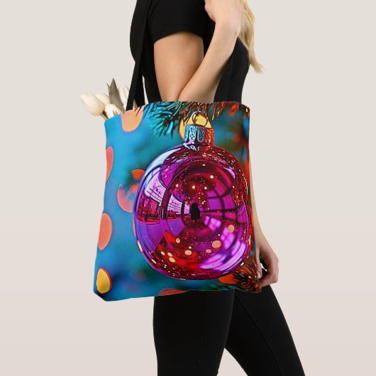 Vibrant Christmas Ornament Sparkle Design Tasche (Von Nahem)