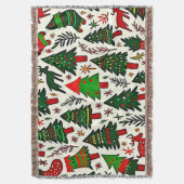 Vibrant Christmas Pattern Art Print Decke (Vorderseite Vertikal)