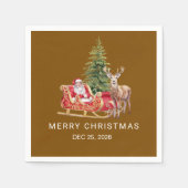 Vibrant Christmas Tree Decor Party Napkin Serviette (Vorderseite)