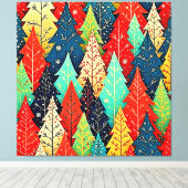 Vibrant Christmas Tree Pattern Art Leinwanddruck (Insitu (Holzboden))