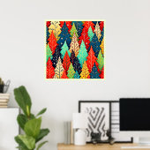 Vibrant Christmas Tree Pattern Art Poster (Heimbüro)