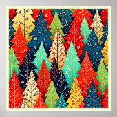 Vibrant Christmas Tree Pattern Art Poster (Vorne)