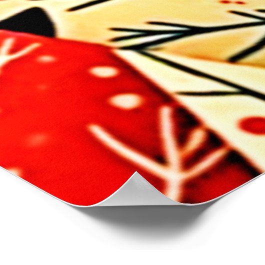 Vibrant Christmas Tree Pattern Art Poster (Ecke)