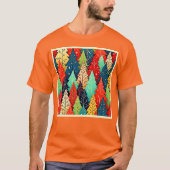 Vibrant Christmas Tree Pattern Art T-Shirt (Vorderseite)