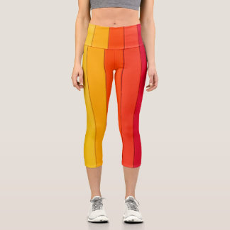 Vibrant Color Aesthetic Pattern Capri Leggings