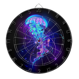 Vibrant Color Glowing Jellyfish Dartscheibe
