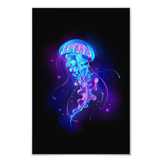 Vibrant Color Glowing Jellyfish Fotodruck (Vorne)