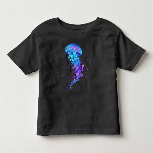 Vibrant Color Glowing Jellyfish Kleinkind T-shirt (Vorderseite)