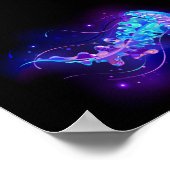 Vibrant Color Glowing Jellyfish Poster (Ecke)