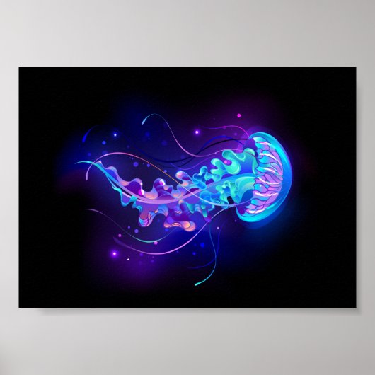 Vibrant Color Glowing Jellyfish Poster (Vorne)