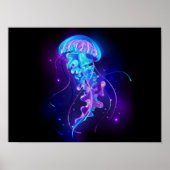 Vibrant Color Glowing Jellyfish Poster (Vorne)