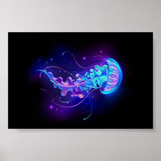 Vibrant Color Glowing Jellyfish Poster (Vorne)