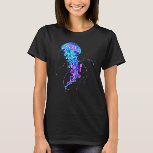 Vibrant Color Glowing Jellyfish T-Shirt (Vorderseite)